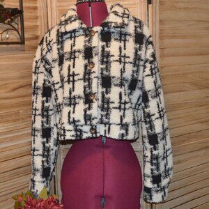 Stanton M Black/Cream Sherpa Cropped L/S Jacket